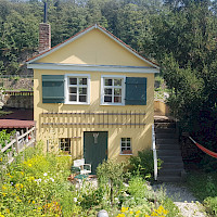 Das schöne Gartenhaus auf der Stadtmauer